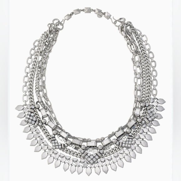 Stella & Dot Sutton Multilayered 5-way Silver Statement Necklace - Picture 7 of 12